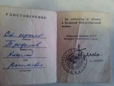 Медаль "За доблесть и отвагу в Великой Отечественной войне"