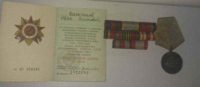 Орден ВОВ, Орден мужества и отваги, медаль Жукова, за победу над Японией, за боевые заслуги