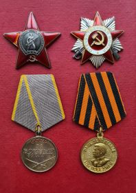 Орден Боевого Красного Знамени, Медаль За Боевые заслуги, Медаль За Победу над Германией, Орден Отечественной Войны