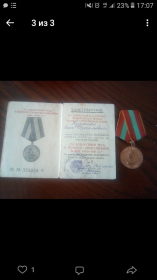 Медаль "За доблестный труд в Великой Отечественной Войне 1941-1945гг."