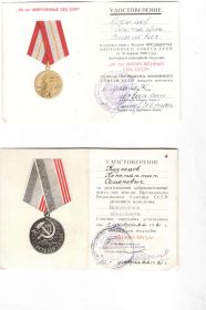 Медали "Ветеран труда" и «60 лет Вооруженных сил СССР»