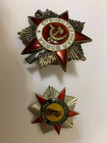 Орден отечественной войны 2 степени, медаль за взятие Кавказа.