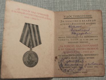 За победу над Германией в Великой Отечественной Войне 1941-1945