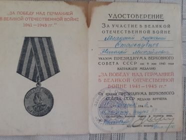 Медаль "За победу над Германией в ВОв 1941-1945 гг"