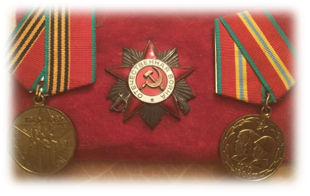 Орден Боевого Красного Знамени,Орден Отечественной войны 1 степени, Медаль  «За оборону  Ленинграда»,Медаль «За оборону Москвы»,Медаль «За Победу над Германией...