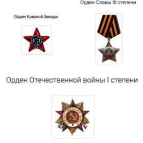 Орден Славы ||| степени, Орден Красной Звезды, Орден Отечественной войны | степени