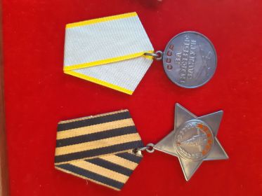 " Орден Славы III степени", медаль "За Боевые заслуги"