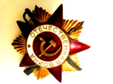 За подвиги в Курской битве награжден Орденом "Отечественной войны" I степени