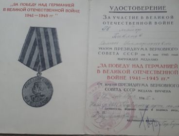 За победу над Германией