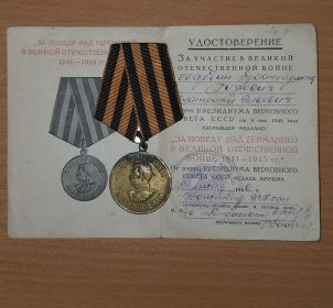 "За победу над Германией в Великой Отечественной войне 1941-1945 гг."