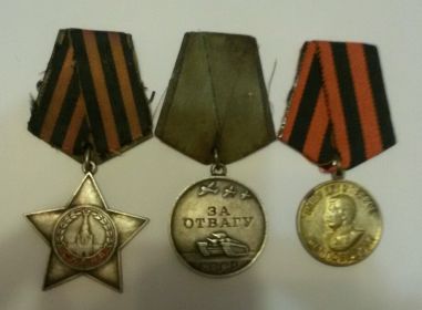 Награда "За отвагу", Орден Славы 3 степени.
