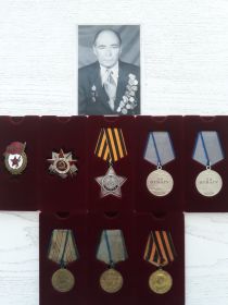 Боевые награды : Орден Славы III степени, Две медали ЗА Отвагу.