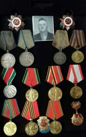 2 медали за отвагу, медаль за боевые заслуги, медаль Болгарии отечественная война 1944-45гг., медаль наше дело правое мы победим