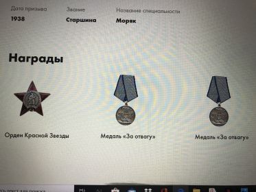 Медали «За отвагу», Орден Красной Звезды