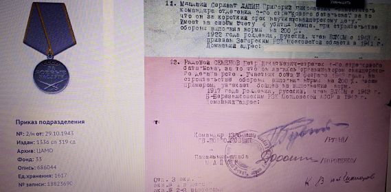 Медаль «За боевые заслуги», Медаль "За отвагу", Орден "Отечественной войны II степени"