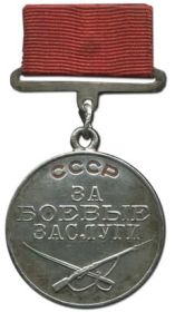 Медаль  "За  боевые  заслуги"  ( 1967 г)