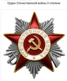 Орден Отечественной Войны II степени №1554752 от 11.03.1985