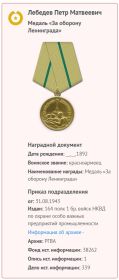 Медаль «За оборону Ленинграда»