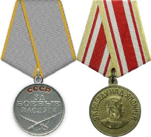 медаль "За боевые заслуги", «За победу над Японией»