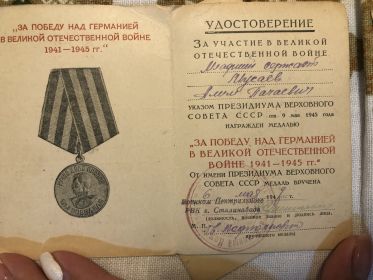 Медаль за победу над Германией в ВОВ 1941-1945 гг