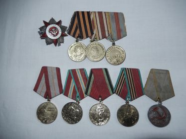 Медаль "За победу над Германией", медаль "За освобождение Варшавы", медаль "За победу над Японией"