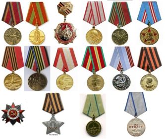 орден славы мндаль за обарону ленинграда орден отечествнной войны медаль за победу над германией медаль за отвагу