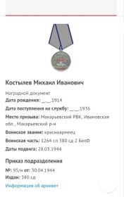 Медаль за отвагу (№ 1096836)