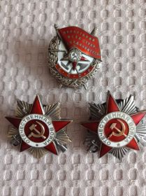 Орден Красного Знамени, орден Отечественной Войны 2 степени, Орден Отечественной Войны 1 степени
