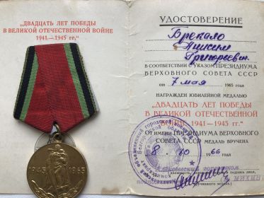 Двадцать лет победы в ВОВ 1941-1945
