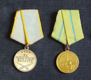 Медали "За боевые заслуги", "За оборону Ленинграда"