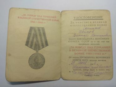 медаль За Победу над Германией в ВОВ 1941-1945
