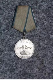 Награждён медалью "За отвагу", двумя орденами Славы 2-й и 3-й степени