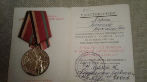 Тридцать лет победы в Великой Отечественной войне 1941-1945 г.