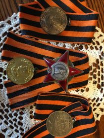 Орден "Красной Звезды", три медали "За боевые заслуги"
