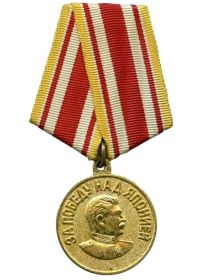 медали: "За победу над Японией", "Жукова", "Адмирал флота Советского Союза Н.Г. Кузнецов"