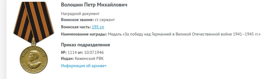 Медаль За Победу над Германией в Великой Отечественной войне 1941-45гг