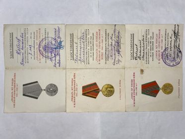 Медали за годовщины побед в Великой Отечественной Войне