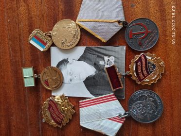 Медали: Житель блокадного Ленинграда, за трудовое отличие, за трудовую доблесть, ветеран труда.