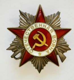 Орден Отечественной войны II степени. Было очень много медалей, но какие и за что не помню.