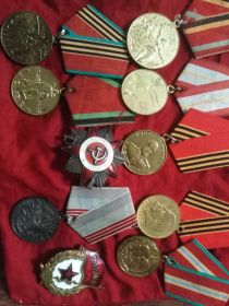 За доблестный труд,медаль Отечественной войны,гвардия СССР,ветеран труда.