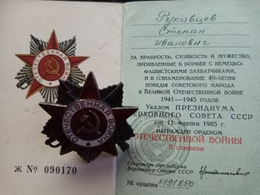 орден  Отечественной войны II степени