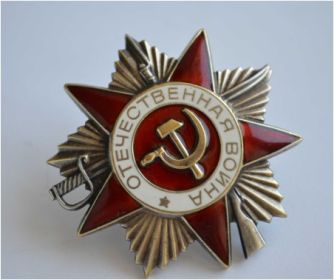 орден Отечественной войны 2 степени, медалью “За победу над Японией" знак “Отличный стрелок”, благодарность от Сталина.