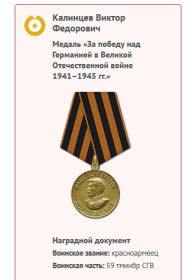 Медаль "За победу над Германией в Великой отечественной войне 1941-1945 гг"
