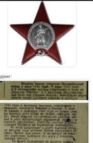 Медаль "За оборону Кавказа" , "Орден Отечественной войны 2 степени",
