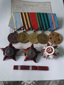 2 Ордена Красной звезды, Орден Отечественной Войны 2 степени,  медаль  за взятие Кенигсберга  и др