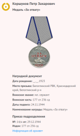 Медаль за отвагу, Орден Отечественной войны 2ст.