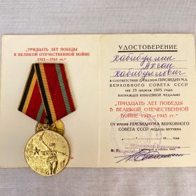 Юбилейная медаль "30 лет Победы в Великой Отечественной Войне"