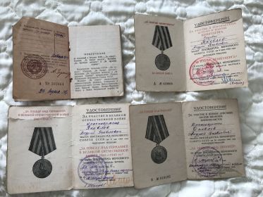 Награжден медалью "За отвагу",  "За победу над Германией в Великой Отечественной войне 1941-1945 гг", "За взятие Кенингсберга", "за победу над Японией"