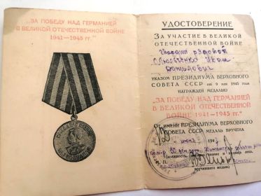 Медаль «За победу над Германией в Великой Отечественной войне 1941-1945гг»