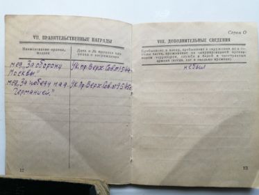 Медаль «За оборону Москвы» (Ук. Пр. Верх. Сов. от 01.05.1944г.)